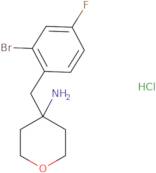 4-[(2-Bromo-4-fluorophenyl)methyl]oxan-4-amine hydrochloride