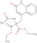 Diethyl 2-acetamido-2-((2-oxo-1,2-dihydroquinolin-4-yl)methyl)malonate