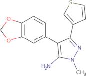 4-(1,3-Dioxaindan-5-yl)-2-methyl-5-(thiophen-3-yl)-2,3-dihydro-1H-pyrazol-3-imine