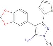 4-(1,3-Dioxaindan-5-yl)-2-methyl-5-(thiophen-2-yl)-2,3-dihydro-1H-pyrazol-3-imine