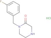 1-[(3-Fluorophenyl)methyl]piperazin-2-one hydrochloride