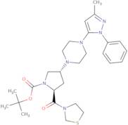 tert-Butyl (2S,4R)-4-(4-(3-methyl-1-phenyl-1H-pyrazol-5-yl)piperazin-1-yl)-2-(thiazolidine-3-carbonyl)pyrrolidine-1-carboxylate