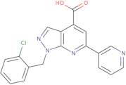 1-[(2-Chlorophenyl)methyl]-6-(pyridin-3-yl)-1H-pyrazolo[3,4-b]pyridine-4-carboxylic acid