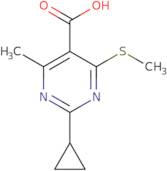 2-Cyclopropyl-4-methyl-6-(methylsulfanyl)pyrimidine-5-carboxylic acid