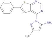 3-Methyl-1-{6-phenylthieno[2,3-d]pyrimidin-4-yl}-1H-pyrazol-5-amine