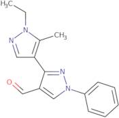 1'-Ethyl-5'-methyl-1-phenyl-1H,1'H-3,4'-bipyrazole-4-carbaldehyde