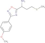 1-(3-(4-Methoxyphenyl)-1,2,4-oxadiazol-5-yl)-3-(methylthio)propan-1-amine