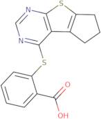 2-{7-Thia-9,11-diazatricyclo[6.4.0.0,2,6]dodeca-1(12),2(6),8,10-tetraen-12-ylsulfanyl}benzoic acid