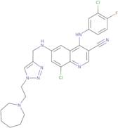 6-[[[1-[2-(Azepan-1-yl)ethyl]-1H-1,2,3-triazol-4-yl]methyl]amino]-8-chloro-4-[(3-chloro-4-fluoroph…