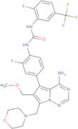 N-[4-[4-Amino-6-(methoxymethyl)-7-(4-morpholinylmethyl)pyrrolo[2,1-f][1,2,4]triazin-5-yl]-2-fluorophenyl]-N'-[2-fluoro-5-(trifluorom ethyl)phenyl]urea