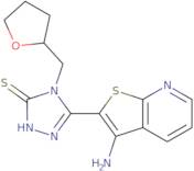 5-(3-Aminothieno[2,3-b]pyridin-2-yl)-4-(tetrahydrofuran-2-ylmethyl)-4H-1,2,4-triazole-3-thiol