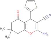2-Amino-5,6,7,8-tetrahydro-7,7-dimethyl-5-oxo-4-(2-thienyl)-4H-1-benzopyran-3-carbonitrile