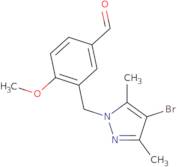 3-[(4-Bromo-3,5-dimethyl-1H-pyrazol-1-yl)methyl]-4-methoxybenzaldehyde