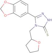 5-(1,3-Benzodioxol-5-yl)-4-(tetrahydrofuran-2-ylmethyl)-4H-1,2,4-triazole-3-thiol