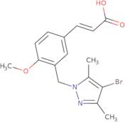 (2E)-3-{3-[(4-Bromo-3,5-dimethyl-1H-pyrazol-1-yl)methyl]-4-methoxyphenyl}acrylic acid