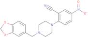 2-[4-(1,3-Benzodioxol-5-ylmethyl)piperazin-1-yl]-5-nitrobenzonitrile