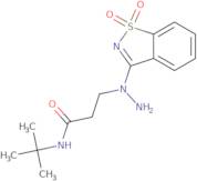 N-(tert-Butyl)-3-[1-(1,1-dioxido-1,2-benzisothiazol-3-yl)hydrazino]propanamide