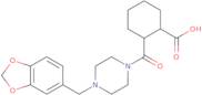 2-((4-(Benzo[3,4-d]1,3-dioxolan-5-ylmethyl)piperazinyl)carbonyl)cyclohexanecarboxylic acid