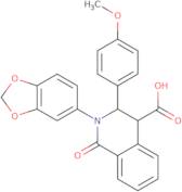 2-benzo[d]1,3-dioxolen-5-yl-3-(4-methoxyphenyl)-1-oxo-2,3,4-trihydroisoquinoline-4-carboxylic acid