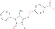 4-bromo-2-methyl-3-((4-nitrophenoxy)methyl)-1-phenyl-3-pyrazolin-5-one