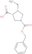 (3R,4S)-1-(Benzyloxycarbonyl)-4- ethylpyrrolidine-3-carboxylicacid
