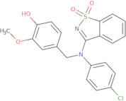 4-{[(4-Chlorophenyl)(1,1-dioxido-1,2-benzisothiazol-3-yl)amino]methyl}-2-methoxyphenol