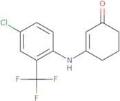 3-{[4-Chloro-2-(trifluoromethyl)phenyl]amino}cyclohex-2-en-1-one