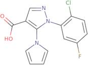 1-(2-Chloro-5-fluorophenyl)-5-(1H-pyrrol-1-yl)-1H-pyrazole-4-carboxylic acid