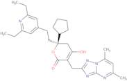 (6R)-6-Cyclopentyl-6-[2-(2,6-diethyl-4-pyridinyl)ethyl]-3-[(5,7-dimethyl[1,2,4]triazolo[1,5-a]pyrimidin-2-yl)methyl]-5,6-dihydro-4-h ydroxy-2H-pyran-2-one