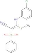 3-((3-Chlorophenyl)amino)-3-methylthio-2-(phenylsulfonyl)prop-2-enenitrile