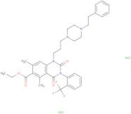 5,7-Dimethyl-2,4-dioxo-1-[3-(4-phenethyl-1-piperazinyl)propyl]-3-[2-(trifluoromethyl)phenyl]-6-quinazolinecarboxylic acid ethyl este r dihydrochloride
