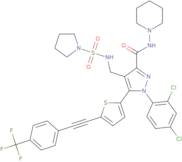 1-(2,4-Dichlorophenyl)-N-1-piperidinyl-4-[[(1-pyrrolidinylsulfonyl)amino]methyl]-5-[5-[2-[4-(trifluoromethyl)phenyl]ethynyl]-2-thien yl]-1H-pyrazole-3-carboxamide