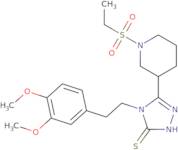 4-[2-(3,4-Dimethoxyphenyl)ethyl]-5-(1-ethylsulfonylpiperidin-3-yl)-2H-1,2,4-triazole-3-thione