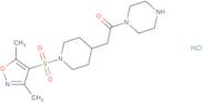 1-({1-[(3,5-Dimethylisoxazol-4-yl)sulfonyl]piperidin-4-yl}acetyl)piperazine hydrochloride