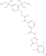 3-(2-(2,4-Di-tert-pentylphenoxy)acetamido)-N-(5-oxo-1-(2,4,6-trichlorophenyl)-2-pyrazolin-3-yl)ben…