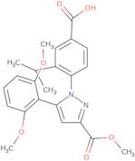 4-5-(2,6-Dimethoxyphenyl)-3-(methoxycarbonyl)-1H-pyrazol-1-yl-3-(propan-2-yl)benzoic acid