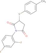 1-(2,4-difluorophenyl)-3-(4-methylphenylthio)pyrrolidine-2,5-dione
