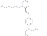 diethyl(4-(2-(1-hexyl(2-pyridyl))vinyl)phenyl)amine, iodide