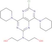 2-Diethanolamino-6-chloro-4,8-dipiperidinopyrimido[5,4-d]pyrimidine