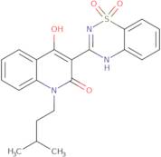 3-(1,1-Dioxo-1,4-dihydrobenzo[1,2,4]thiadiazin-3-yl)-4-hydroxy-1-(3-methylbutyl)-1H-quinolin-2-one