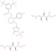 1-Deoxy-1-(methylamino)-D-glucitol [3-[[(2R,3S)-2-[(1R)-1-[3,5-bis(trifluoromethyl)phenyl]ethoxy]-3-(4-fluorophenyl)-4-morpholinyl]m ethyl]-2,5-dihydro-5-oxo-1H-1,2,4-triazol-1-yl]phosphonate