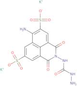 Dipotassium 6-amino-2-[(hydrazinocarbonyl)amino]-1,3-dioxo-2,3-dihydro-1H-benzo[de]isoquinoline-5,8-disulfonate