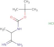 tert-Butyl N-(1-carbamimidoylethyl)carbamate hydrochloride