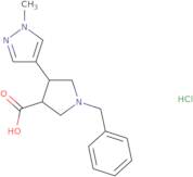 1-Benzyl-4-(1-methyl-1H-pyrazol-4-yl)pyrrolidine-3-carboxylic acid hydrochloride