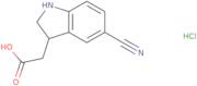 2-(5-Cyano-2,3-dihydro-1H-indol-3-yl)acetic acid hydrochloride