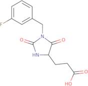 3-{1-[(3-Fluorophenyl)methyl]-2,5-dioxoimidazolidin-4-yl}propanoic acid