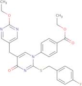 1-(4-Ethoxycarbonylphenyl)-2-(4-fluorobenzylthio)-5-(2-ethoxy-5-pyrimidinylmethyl)-4-pyrimidinone