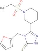 5-[1-(Ethylsulfonyl)piperidin-3-yl]-4-(2-furylmethyl)-4H-1,2,4-triazole-3-thiol