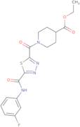 Ethyl 1-[(5-{[(3-fluorophenyl)amino]carbonyl}-1,3,4-thiadiazol-2-yl)carbonyl]piperidine-4-carbox...
