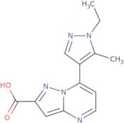7-(1-Ethyl-5-methyl-1H-pyrazol-4-yl)pyrazolo[1,5-a]pyrimidine-2-carboxylic acid